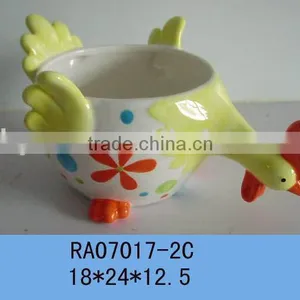 Ceramic Easter Chiken Design Pot Handmade thumbnail-1
