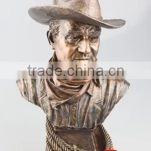 LIfe Size Art Cast Bronze Bust Statues Famous Cowboy Sculptures thumbnail-1