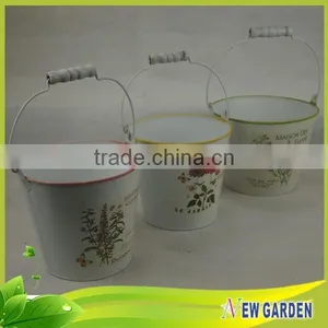 Unique Luxury Handicraft High Quality Barrel Flower Pots With Handles thumbnail-1