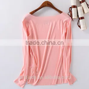 Fashion Custom Plain Long Sleeve Women Bulk Wholesale t Shirts thumbnail-1