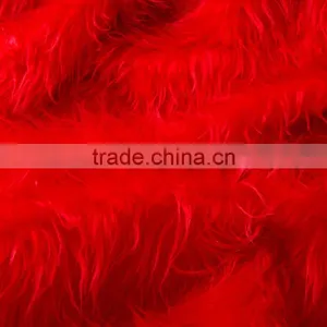 2015 Long Hair Red Artificial Wool Fabric thumbnail-1