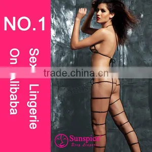 2015 High Quality Hot Sales Fishnef Lingerie Bedroom Costumes Sexy Micro Teddy Lingerie thumbnail-2