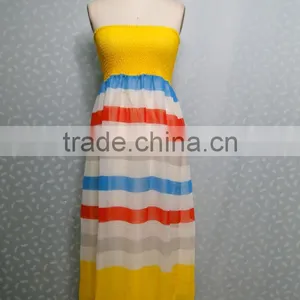 OEM Hot Sale Comfortable Print Off-shoulder Women Long Beach Dress thumbnail-1