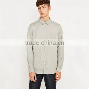 Wholesale 2016 New Style Casual Long Sleeve Linen Slim Fit Shirts for Men thumbnail-1