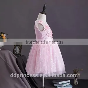 Summer Floral Dress Girls Pink Dressing Gown Fashion Puffy Children Clothes Dress thumbnail-3