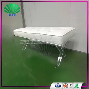 Eco-Friendly Milk White Bench Cushion X-Shape Bench Leg Acrylic Bench thumbnail-1