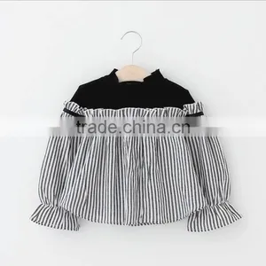 2-7 Years Wholesale 2017 New Style Girls Patchwork Shirt Cotton Long Sleeve Autumn Fashion Girls Blouses thumbnail-3