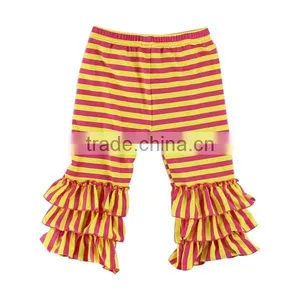 2017 Latest Style Cheap Tripple Ruffle Knit Cotton Baby Girls Wholesale Cotton Baby Pants With SGS Certificate thumbnail-2