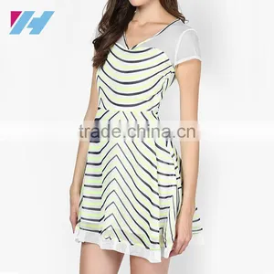 New Fashion Ladies Sleeveless Georgette Dress Patterns Mini Shift Dress thumbnail-1