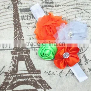 Boutique Shabby Little Girls Flower Head Bands Handmade, Newborn Elastic Hairband Wholesale thumbnail-5