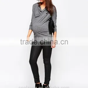 Latest Scoop Cowl Neck Longline Cut Women Tops Maternity Tops Wholesale thumbnail-5