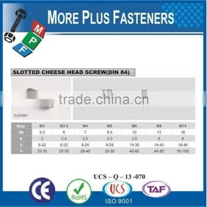 Made in Taiwan Machine Screw ISO 1207 Slotted Cheese Head Stainless Carbon Steel thumbnail-5