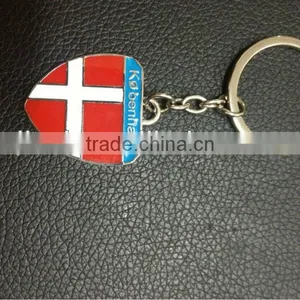New Design Danmark Flag Cabj Shield Shape Metal Keychain thumbnail-1