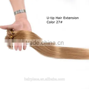 Different Color Fashion Style Pre-bonded Hair 8A Grade Straight Brazilian Virgin Hair U Tip Hair in Extension thumbnail-6