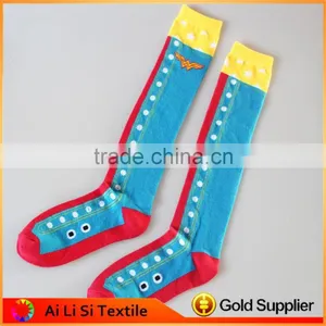 New Design Knee High Shoelace Socks Sport Socks, Woman Fancy Knee High Socks thumbnail-1