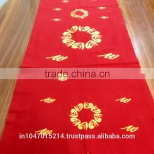 Gold Mettalic Printed Wedding Table Runner thumbnail-1