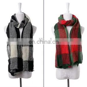 Square Tartan Mix Color Scarf Warming Scarf Many Colors Choice Scarves thumbnail-3