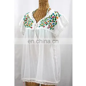 Made in India Mexican Embroidered Dresses Wholesale Mexican Traditonal Clothes thumbnail-1