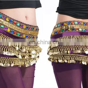 Indian Belly Dance Hip Scarf With Gold Coins Y-2033# thumbnail-5