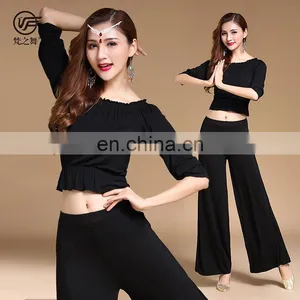 T-5195 Egyptian Modal Sexy Top and Pant Belly Dance Set thumbnail-4