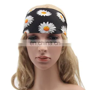 Girls Fashion Sports Coverd Elastic Yoga Spandex Fabric Hair Bands thumbnail-5