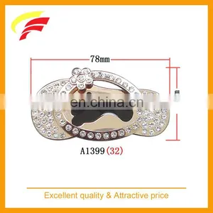 Zinc Alloy Shoe Shaped Rhinestone Clamp Belt Buckle thumbnail-1
