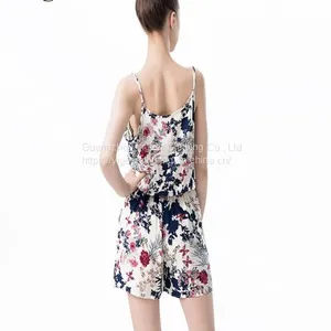 Spaghetti Strap Floral Print Casual Chiffon Jumpsuit thumbnail-1