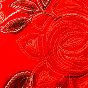 Korea Colourful Flat Embroidery Lace Fabric thumbnail-2