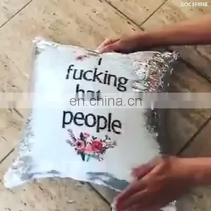 Fashion Colorful Sofa Decorative Sequin Throw Pillow Cover thumbnail-1