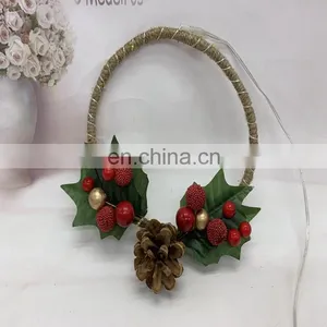 Christmas Pinecone/Cotton And Berry Wreath Copper Wire String Light thumbnail-5