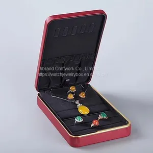 Hot Selling Custom Jewelry Storage Red Color Pu Leather Jewelry Storage Box For Gift Packaging thumbnail-1