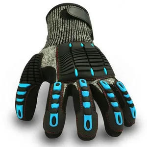Waterproof Oil Gas Cut Resistant TPR Coated Anti Impact Gloves For Mechanic thumbnail-4