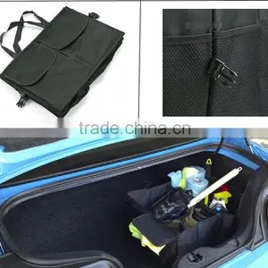 Multipurpose Cargo Trunk Storage Car Console Foldable Black Premium Quality Leakproof Heavy Duty Black Vehicle Organizer-Great F Quality Choice thumbnail-4