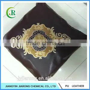 Embroidery Faux Leather Couch Cushion thumbnail-1