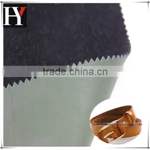2015 Thick Brushed Pu Leather Raw Material For Belt Shoe Making With Flocked Fabric thumbnail-1