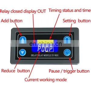 DC12V LED Digital Time Delay Relay Module Programmable Timer Relay Control Switch Timing Trigger Cycle With Case for Indoor thumbnail-3