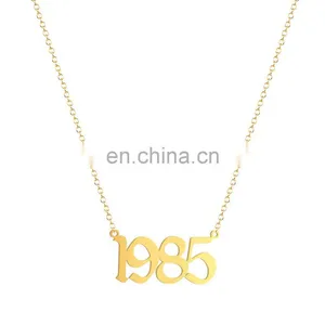 Wholesale Stainless Steel Jewelry, Best Birthday Gifts Necklace Number Pendant Birth Year Necklace/ thumbnail-1