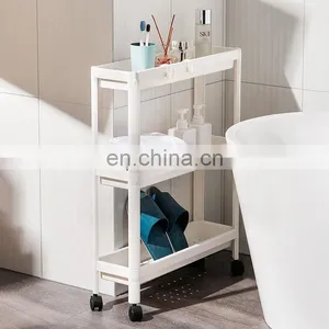 Kitchen Truck Trolley Rack With Caster Convenient Transfer of Movement Detachable Plastic Storage Cart 4 Tiers thumbnail-5