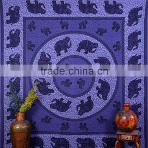 Indian Tapestry Cotton Purple Mandala Elephants Vintage Wall Hanging Tapestries Throw Bedsheet thumbnail-2