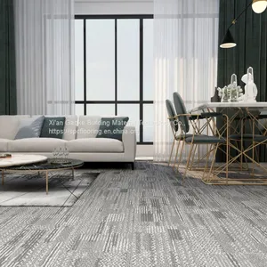 GKBM Greenpy SY-C3012 Eco-Friendly Waterproof Castle Grey Carpet 4mm Click Stone Plastic Composite SPC Flooring For Office thumbnail-1