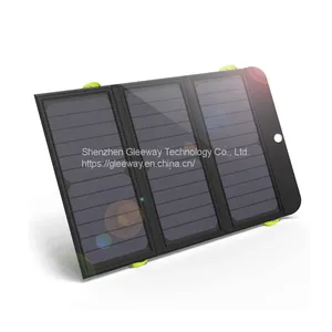 25W Solar Panel With 3 USB Ports Waterproof Foldable Camping Travel Charger thumbnail-1