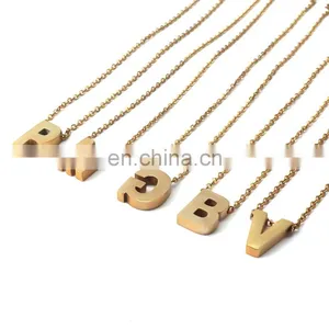 Fashion Charm Shiny Initial Word 26 Letter Alphabet Pendant Chain Necklace Jewelry For Women thumbnail-2