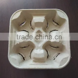 2016 Best-selling Recycled Paper Molded Pulp for Coffee Cup Trays thumbnail-1