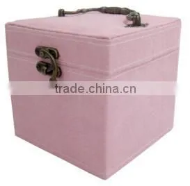 Three-layer Princess Suede Velvet Jewelry Box / Organizer / Display Storage Case With Mirror thumbnail-3