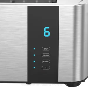 Tenfly Stainless Steel Toaster Factory Custom, Long Slot Touch Screen Bread Toaster, 4 Slice Home Breakfast Sandwich Maker thumbnail-4