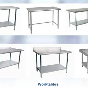 Work Table - Stainless Steel, Flat Top or Backsplash, With or Without Casters, Kitchen, Restaurant, Coffee Shop, and Workshop thumbnail-2