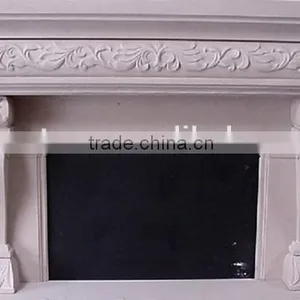 Hot Indoor Natural Polished White Sandstone Fireplace thumbnail-3