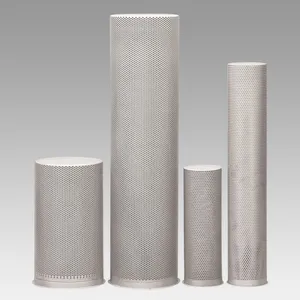Aluminum Steel Perforated Pipe Filter Baskets OD27H45mm 0.165
