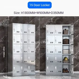 15-Door Stainless Steel Personal Locker for Office Employees – Compact Multi-Unit Design for Workspace Efficiency thumbnail-1
