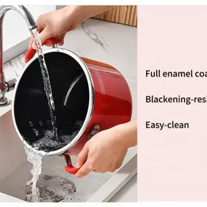 OEM 6L Stainless Steel Pressure Cooker Thickened Explosion-Proof Enamel Coating Pot thumbnail-3